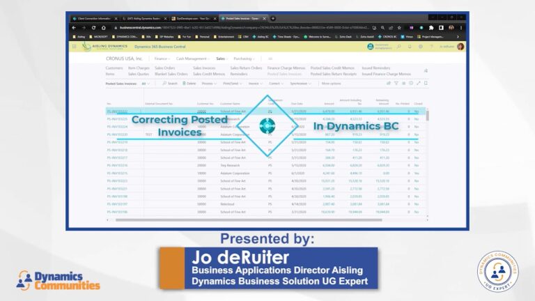 How to Correct Posted Invoices in Dynamics 365 Business Central