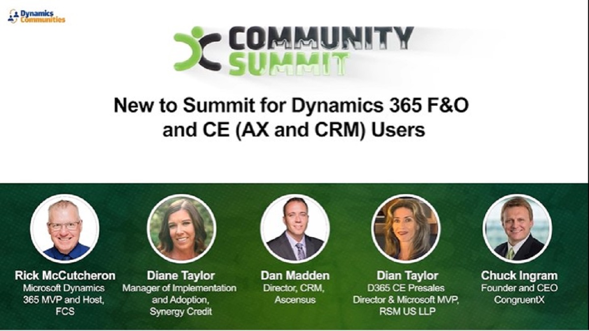 New to Summit for Dynamics 365 F&O and CE (AX and CRM) Users Dynamics