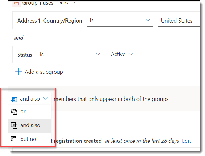 Combine segment groups 