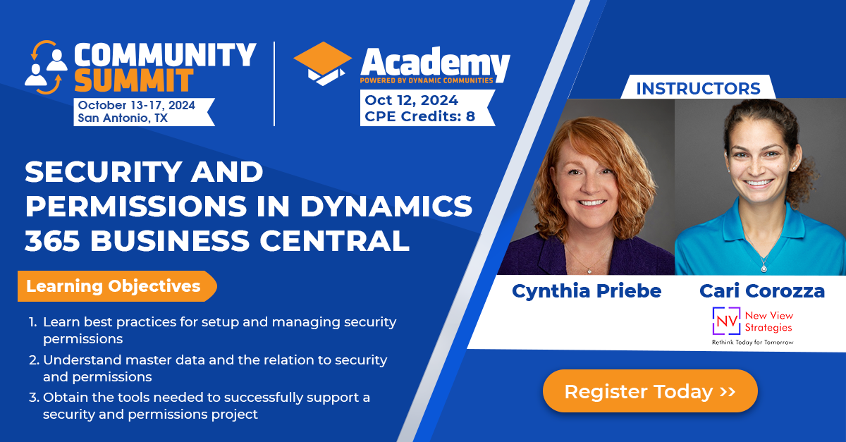 Academy Preview: Security and Permissions in Dynamics 365 Business Central