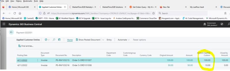 Applied Entries Page with Fix