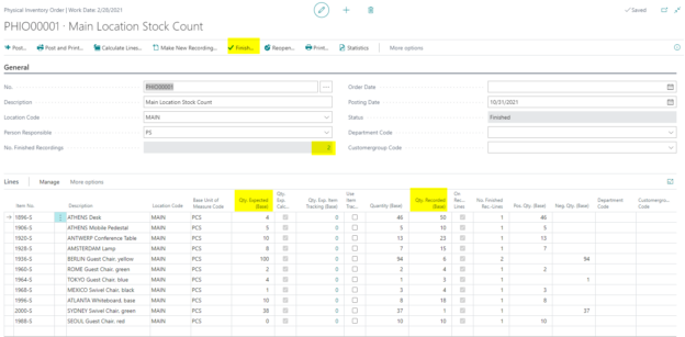 How to Use Physical Inventory Orders in Dynamics 365 Business Central