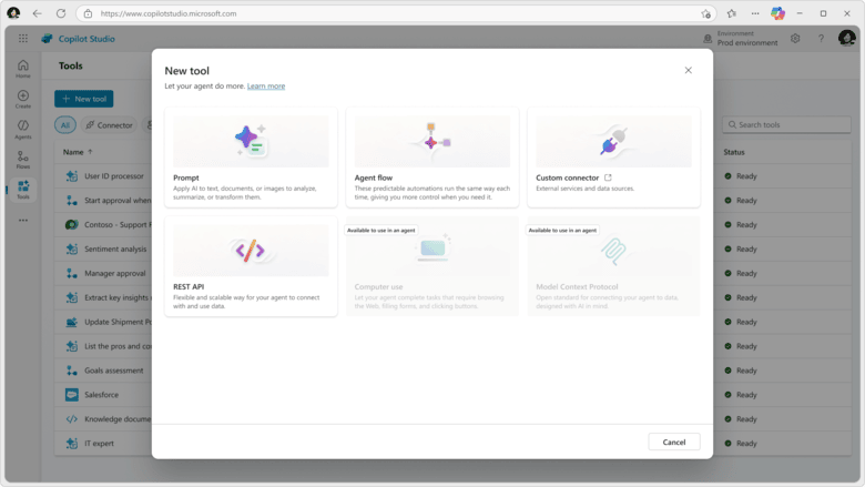 Tools Homepage - Add a tool