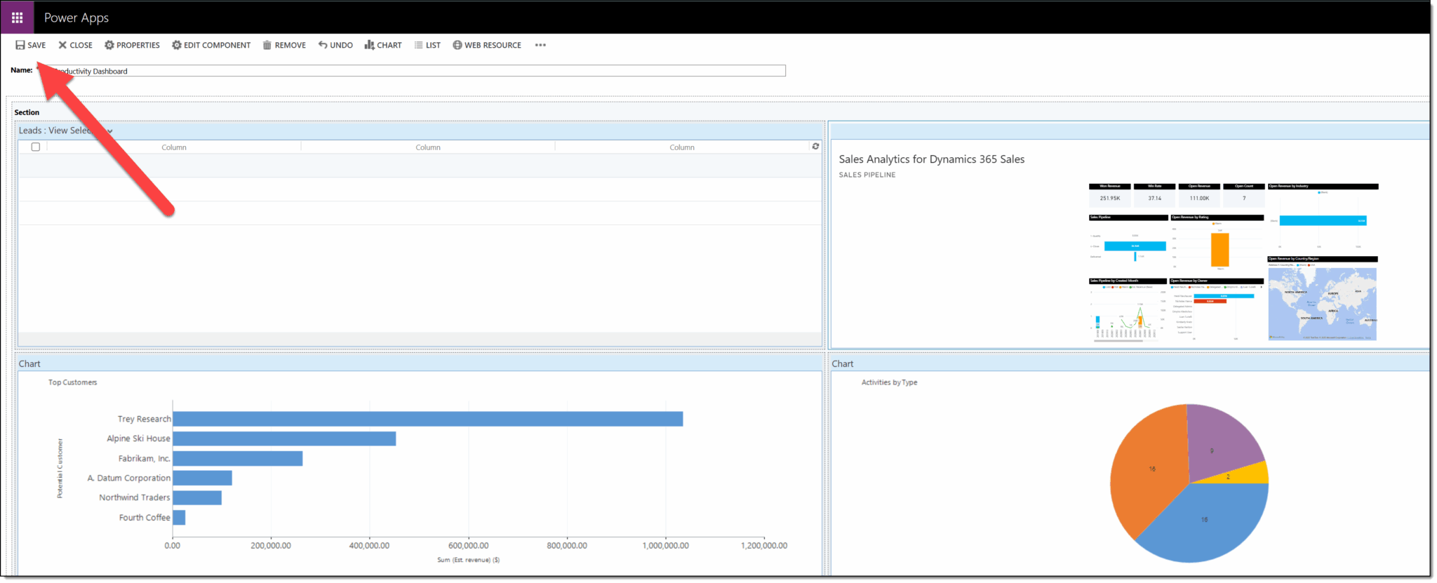 Add Power BI Visuals to Dynamics 365 CE Dashboard