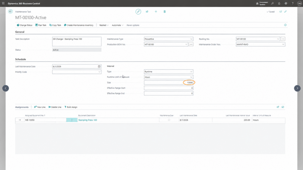 Turning Production Data Into Maintenance Schedules in Business Central
