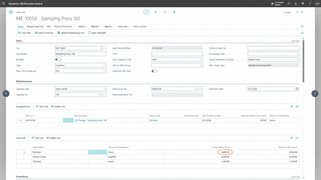 Turning Production Data Into Maintenance Schedules in Business Central